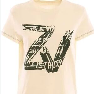 Zadig&Voltaire Art is Truth T-shirt with ZV logo in green size M.